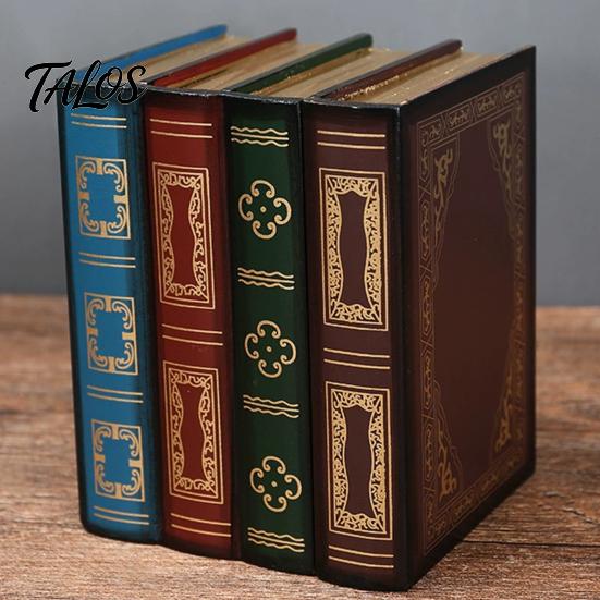 Talos Fake Book Decoration Ornaments, Flip-Top Hollow Storage Design, Vintage Style Decorative Box, for Coffee Table, Bookshelf Display