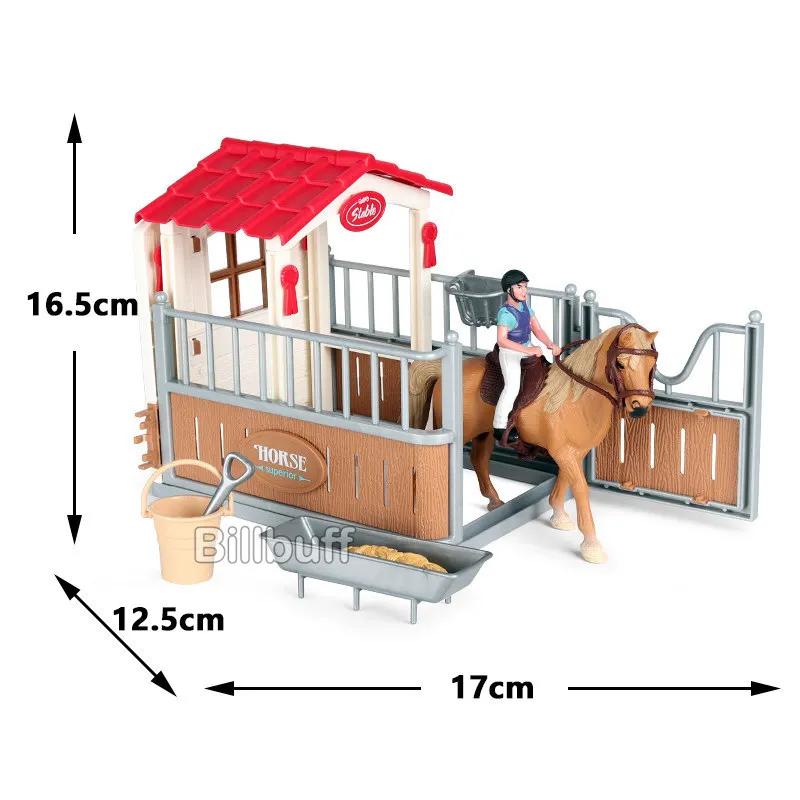 DIY Horse Race Model Horseman Farm stable Animal Figurines Action & Toy Figures ABS Emulation Toys for Children Christmas Gift