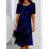 Women's Elegant Dress Short Sleeve Round Neck Casual Printed Pattern Dress Suitable for Spring and Summer Autumn Women's Clothing