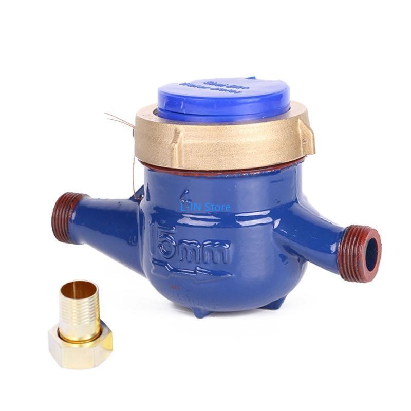 Water Meter Heavy Duty Brass Measure Tap Cold Water Meter Home Garden Wet Table Measuring Tools Water Measurement