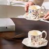 Exquisite Flower Love Coffee Cup Dish Ceramic