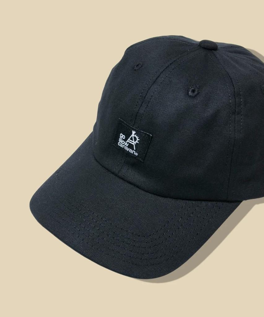 [go slow caravan] 342901 Light Canvas Logo BB Cap, Black, Free Size