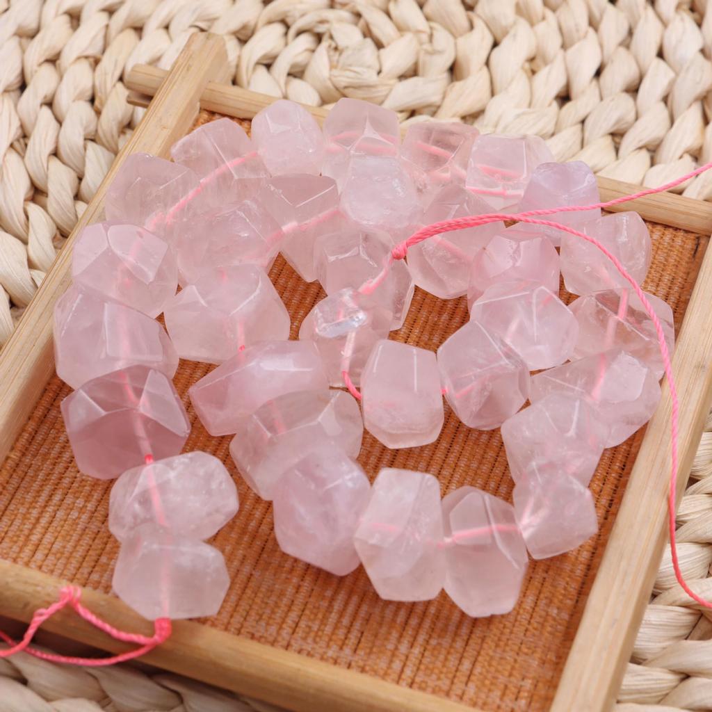 Raw Mineral Crystal Faceted Beads for DIY Jewelry Making