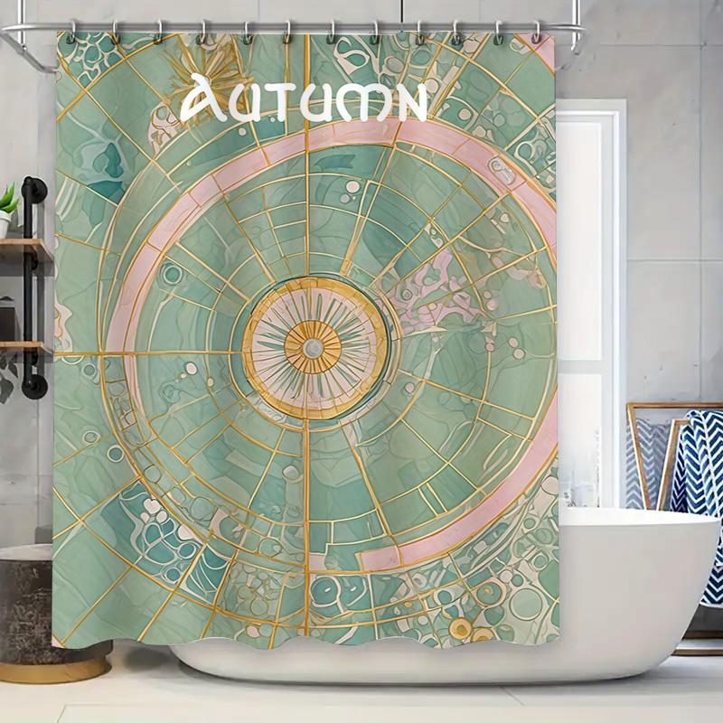 

Charming Floral Print Shower Curtain Set For Bathroom Decor Modern Orange And Yellow Flower Design With Blue Flowers Perfect Gif W60H190(CM)-1 Pcs
