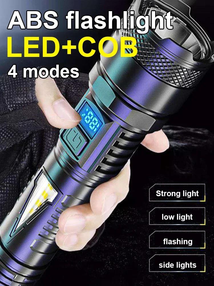 1500W Super Portable Rechargeable Led Lamp Built-in BatteryWaterproof High Power Led Flashlight White Laser Outdoor Torch Light
