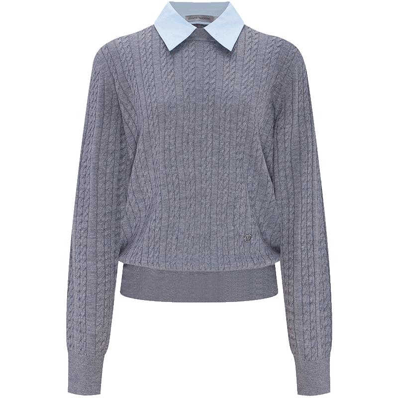 

Giovanni Valentino Women s Faux Two-Piece Knit Sweater XL