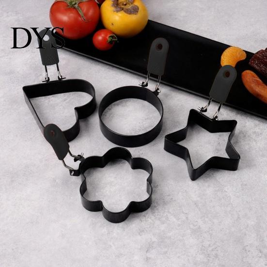 Egg Ring Mold Nonstick Fried Mold, with Heat Resistant Handle, Circle/Star/Heart/Flower/Square Shaped Cooking Rings, Stainless Steel Frying