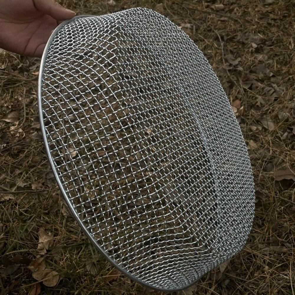 Round Metal Soil Sieve Mesh Basket Gardening Sand Sieve Planting Pot Cultivation