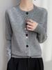 Colorful Button Cardigan: Spring Fashion, Versatile Round Neck, Long Sleeve Knit for Women