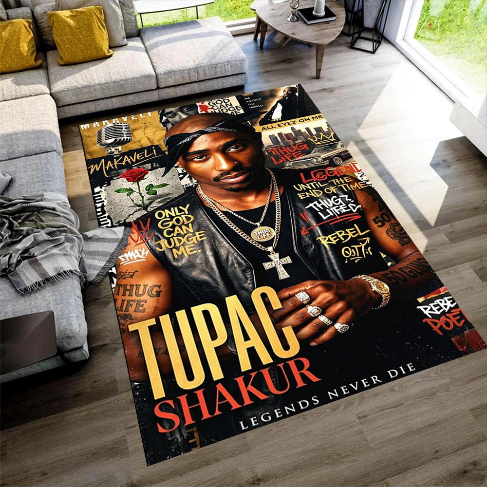 2pac Floor Mat Perfect for Outdoor Living Rooms Playrooms Bedrooms Antislip Carpet Decorate Offices Luxury Gift for Birthday, Christmas, Wedding