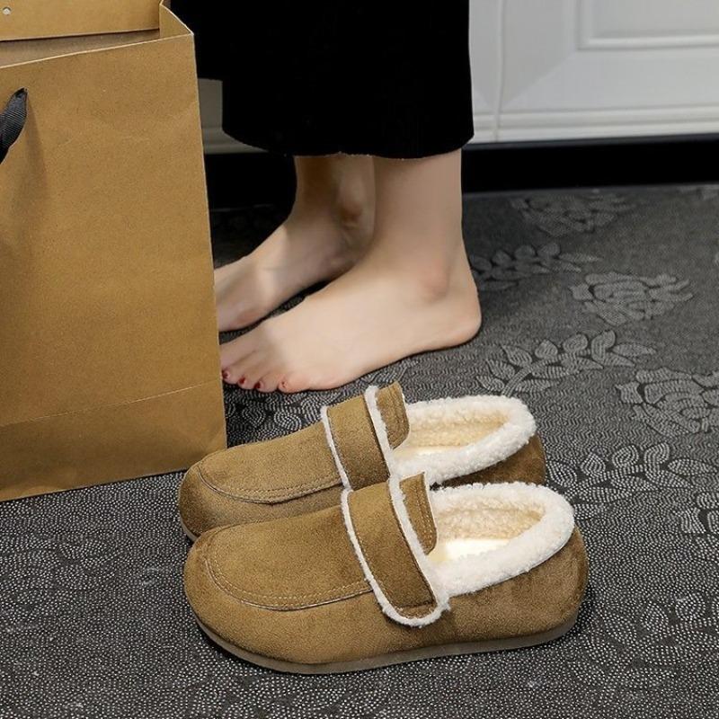 Height-increasing Shoes, Women's Fleece Warm Cotton Shoes, Thick-soled Versatile Full-bag Shoes