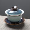 New Kiln-Glazed Silver Thread Ceramic Tea Set