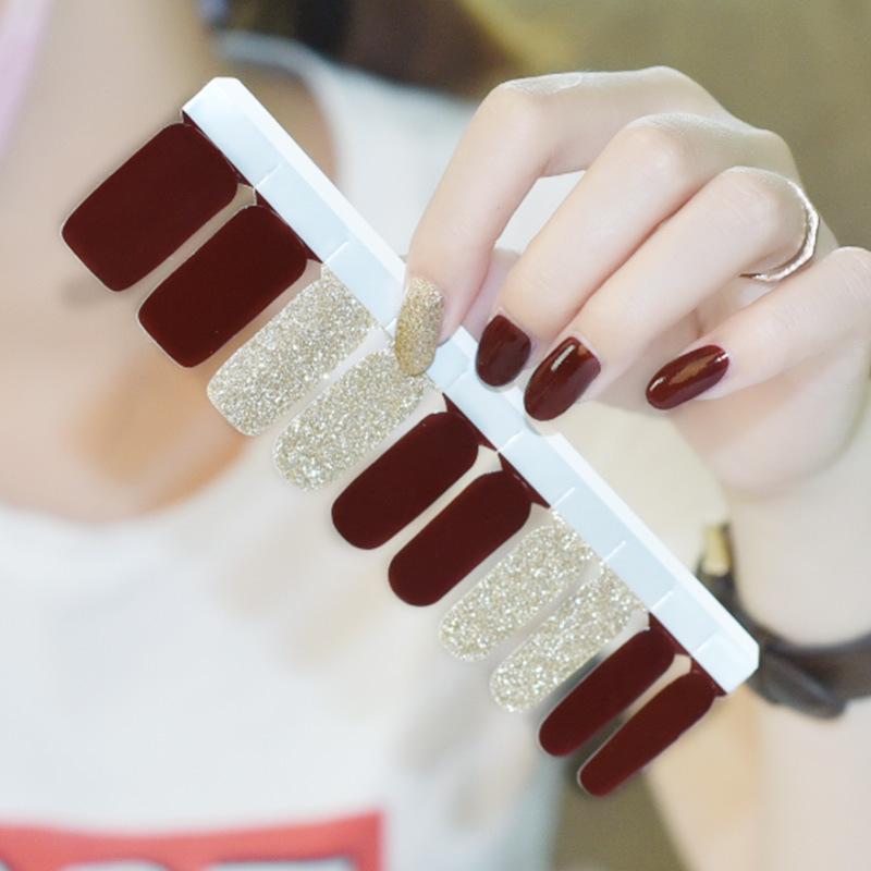 20 Nail Polish Film Exquisite and Fashionable Color Christmas Nail Stickers Waterproof Nail Stickers