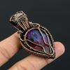 Multi Flash Labradorite & Rainbow Moonstone Pendant, 999 Copper Wire Wrapped Jewelry, Handmade Pendant Gemstone Jewelry