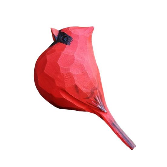 Small Bird Figurine, Hand Carved Texture Resin Wildlife Bird Statue, Rustic Miniature Animal Ornament for Home Desk, Office Decor