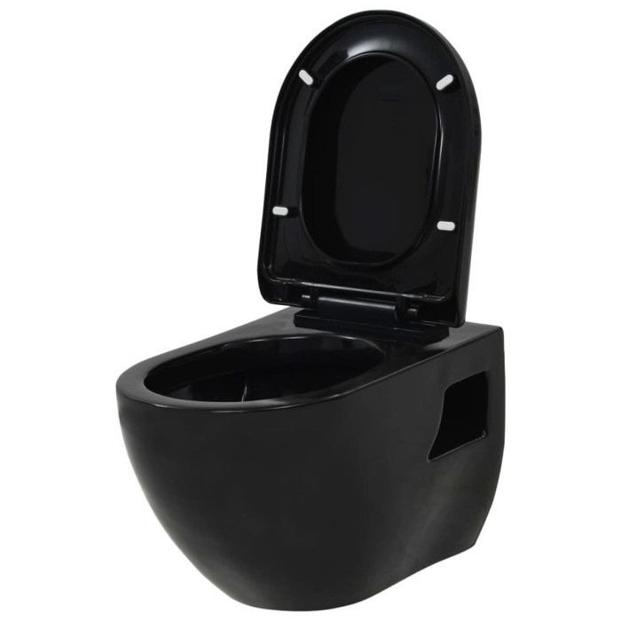 VidaXL Wall-Hung Toilet with Concealed Cistern Cloakroom Bathroom Home Water Saving Adjustable Feet In 3054479