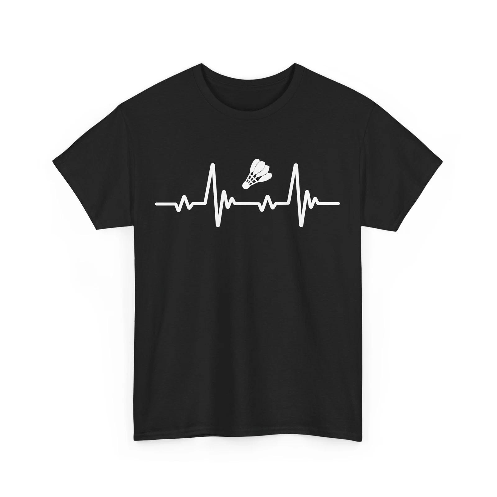 Badminton Shirt, Badminton Sports Lovers Badminton Heartbeat Women Men Shirt 2XL