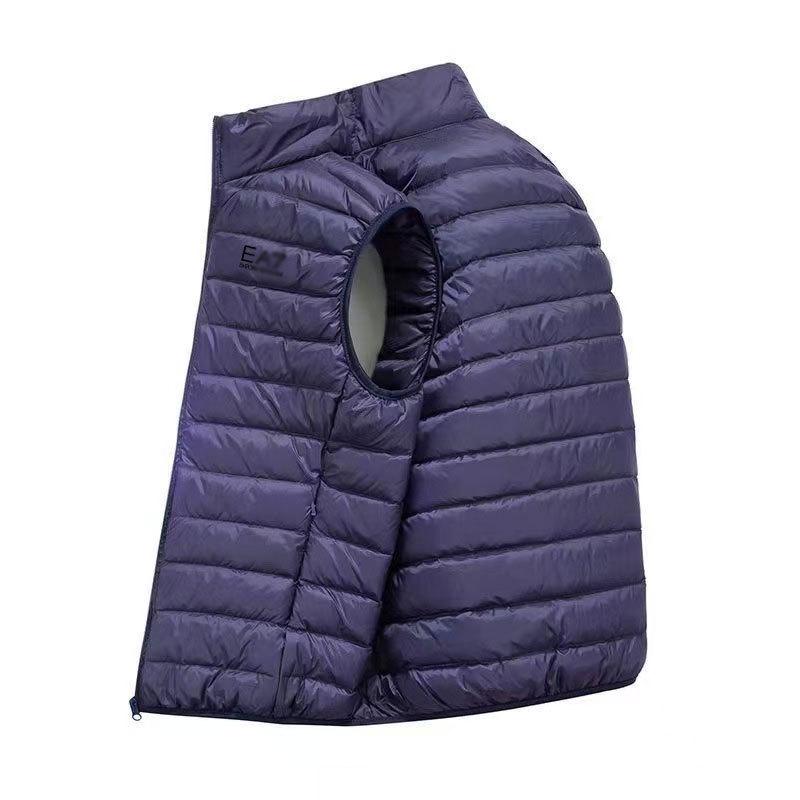 Herren EU-Größe Color Block Kapuzen-Baumwollweste - Herbst/Winter 2024 Mode