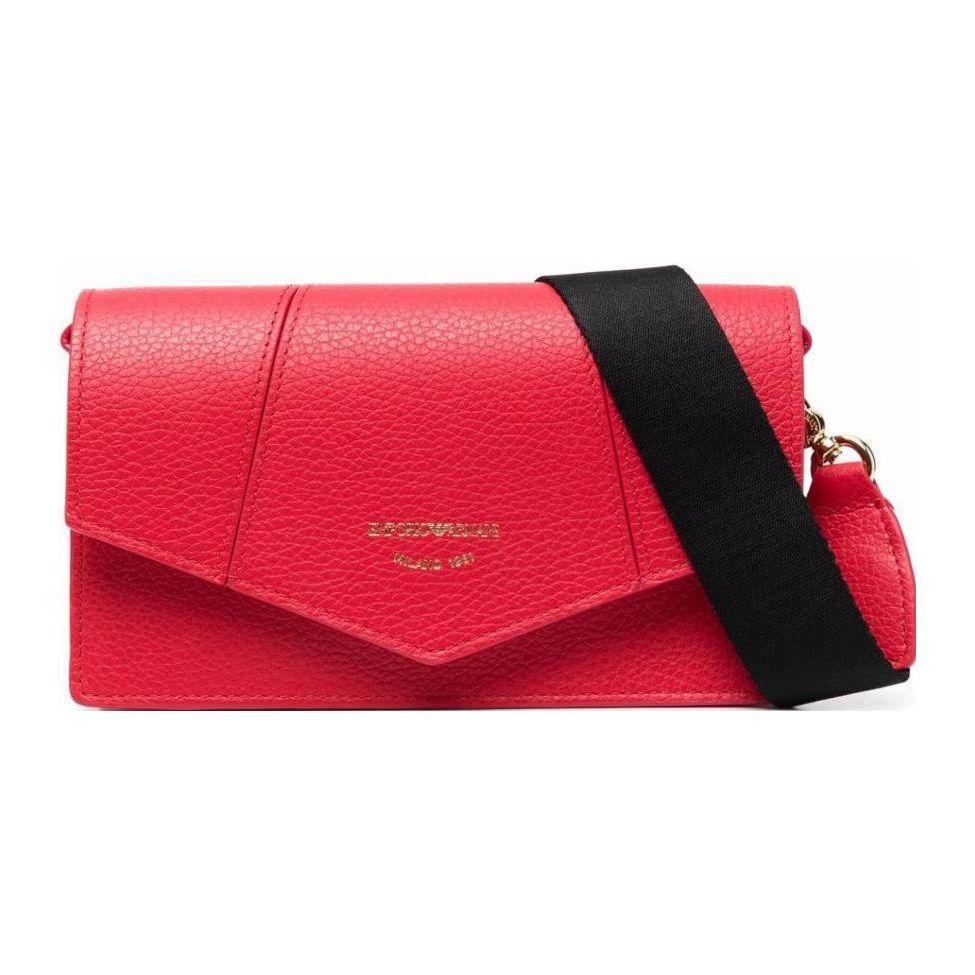 Emporio Armani Gold Logo Letter Design Magnetic Buckle Leather Shoulder Bag Women shoulder bag Red Y3B176-Y350B-80003 Basic Set (Bag+Dust Bag)