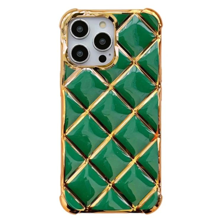 

Для iPhone 13 Pro Max TPU чехол с ромбовидным узором гальваническое покрытие чехол для телефона