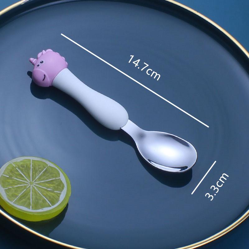 Baby Spoon Fork Gadgets Children Utensil Creative Cartoon Set 304 Stainless Steel Toddler Dinnerware Infant Feeding Portable