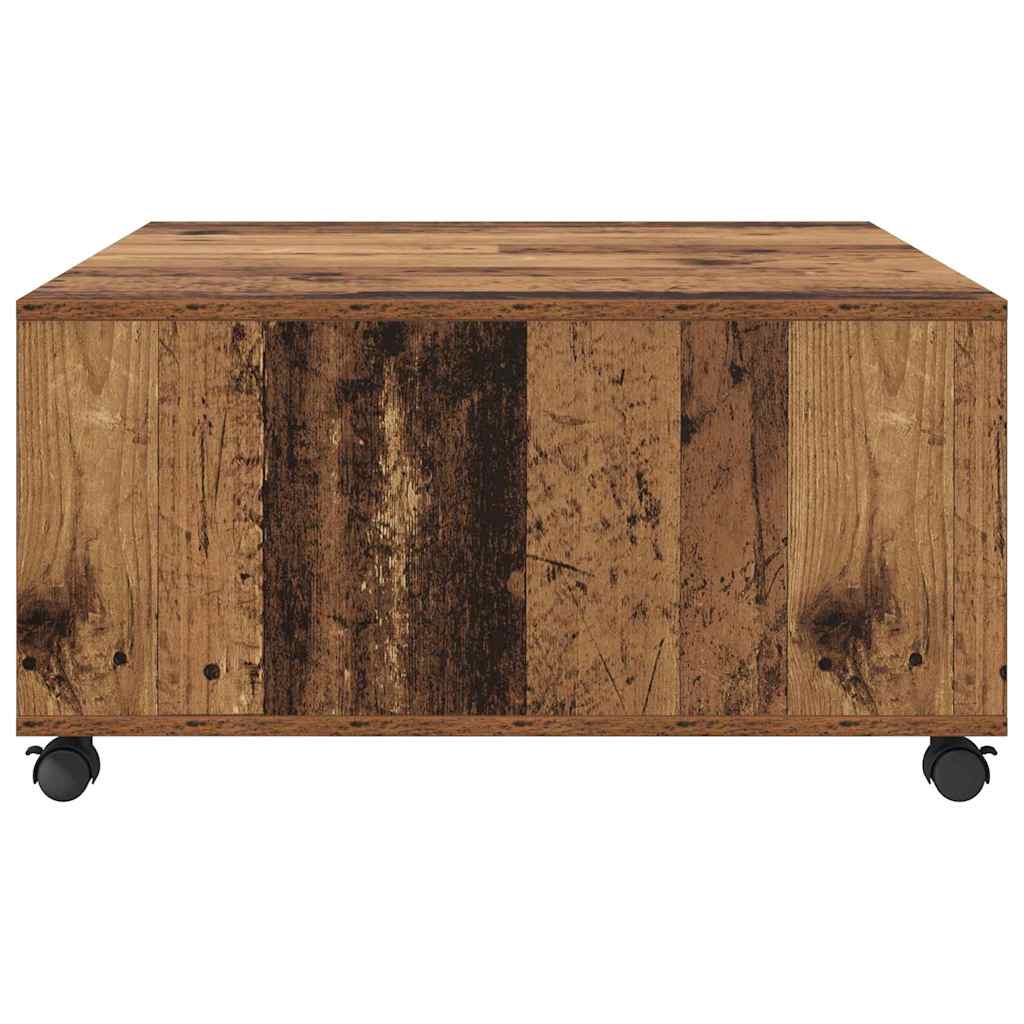 Coffee Table with Drawers Rustic Wood Look 75 x 75 x 38 cm Engineered Wood
