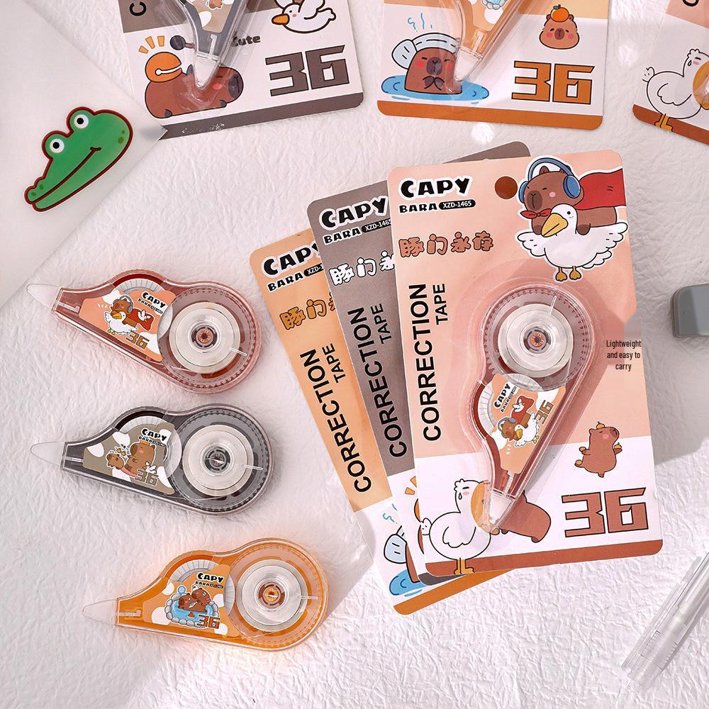 Capybara Correction Tape - Girly Heart Design, 5 Meters, Cute Cartoon Style White-out for Students
