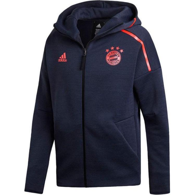 

Adidas FCB ZNE HD Футбольная серия Минималистичная толстовка с капюшоном со спущенным плечом на молнии с длинным рукавом Мужская куртка Темно-синяя FK2297 M