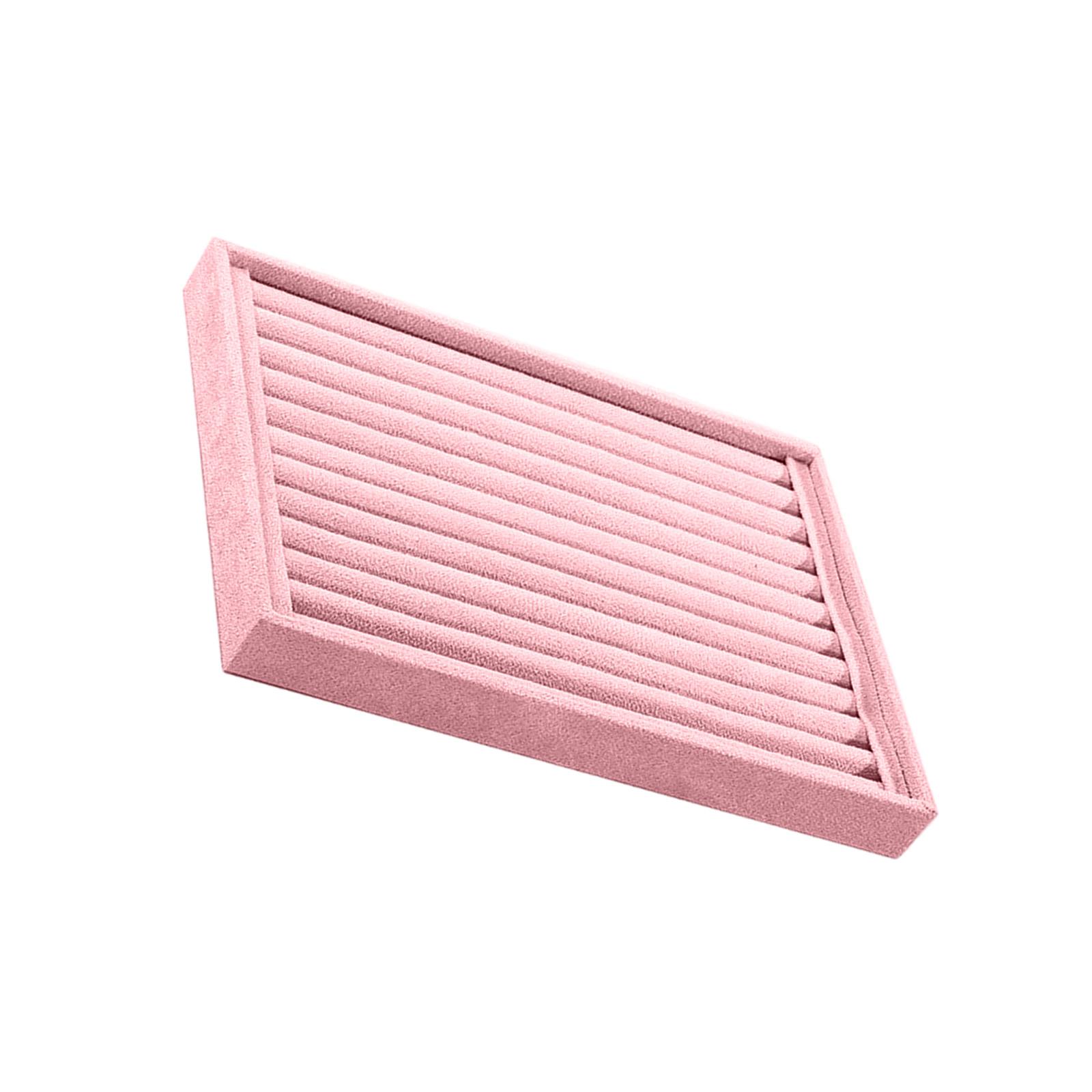 

Бархатный органайзер для украшений Серьги Браслеты Ожерелья Кольца Дисплей Стенд Элегантный Поднос для витрины для аксессуаров розовый