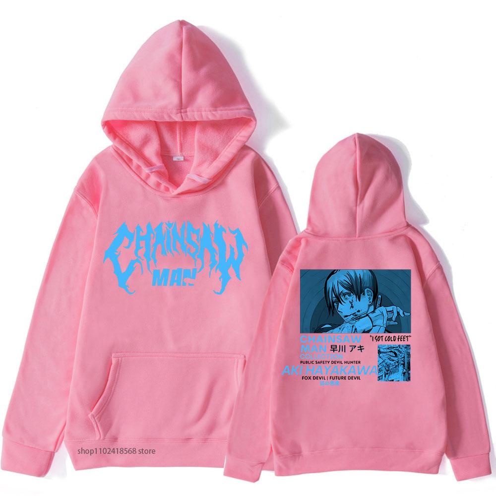 Men's Chainsaw Man Hoodie Aki Hayakawa Manga Sweatshirts Japanese Anime Streetwear Women Pullover Graphic Tops Winter Clothes