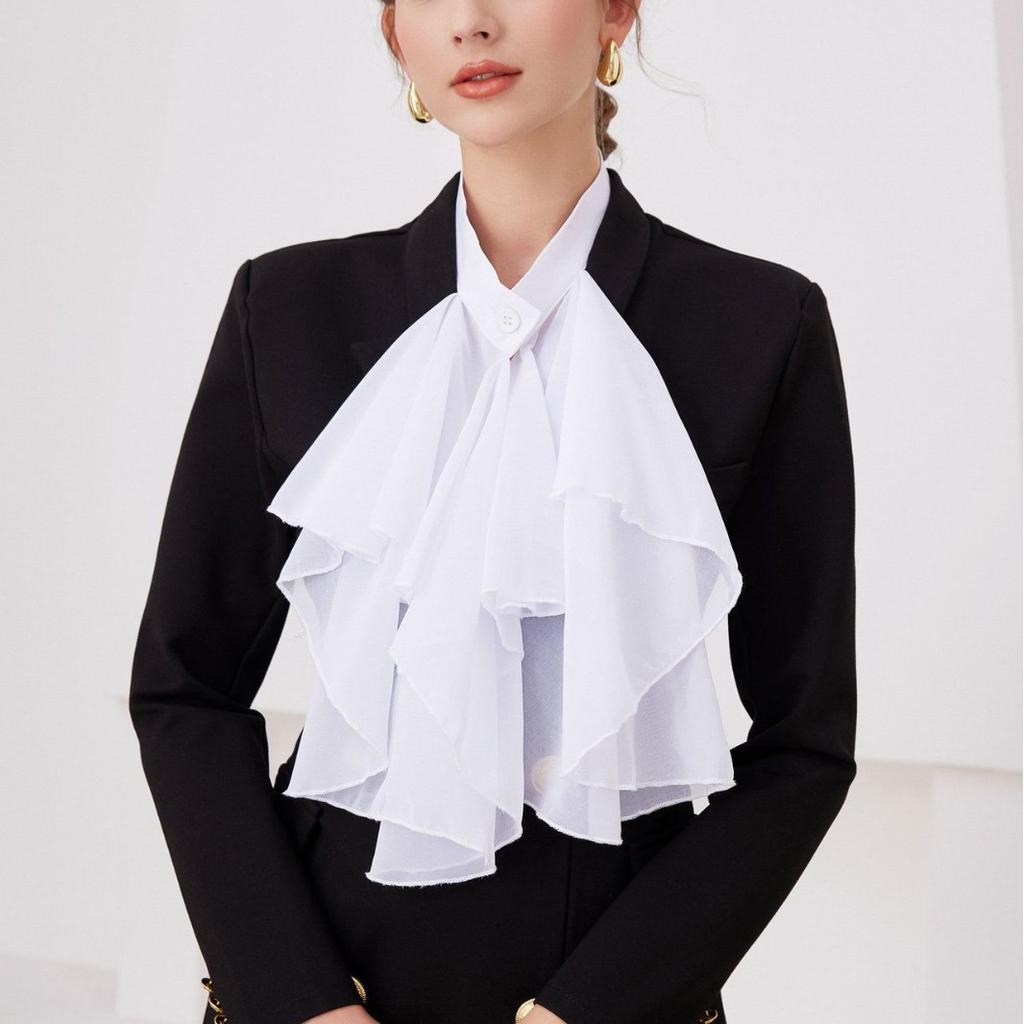 Vintage False Collar Front Ties Necklace Ties Female Detachable Neckwear for Fake Collar Sweater Dress Clothing Decororation