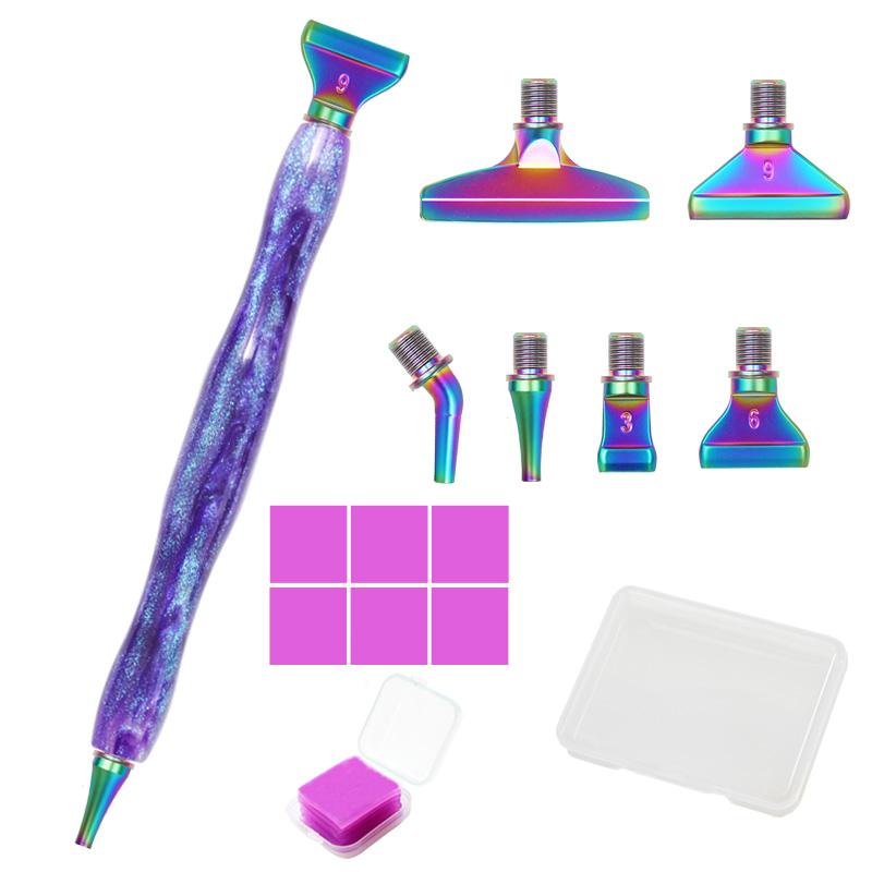 Caneta de Pintura com Diamantes de Resina 5D Fio Cabeças de Caneta de Metal de Reposição Canetas de Broca de Ponta Com Argila Adesiva Artesanato de Arte DIY Pintura com Diamantes