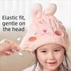 Absorbent Children's Dry Hair Cap Thickened Hair Drying Towel Bath Hat Elastic Round Cap  Bathroom