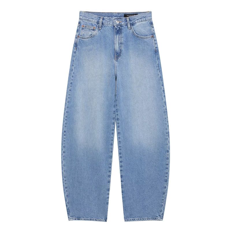 Kaslead New Arrival Women's Clothing Fashion Style Tapered Trousers Arc Profile High Waist Denim 1300045