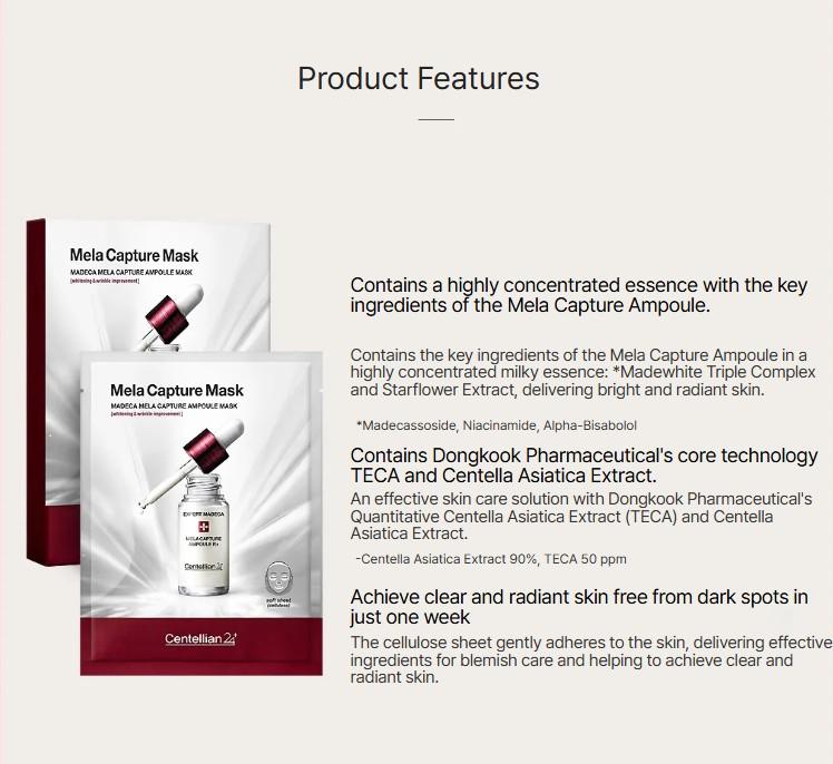 CENTELLIAN24 Expert Madeca Mela Capture Ampoule Mask Sheet 5ea