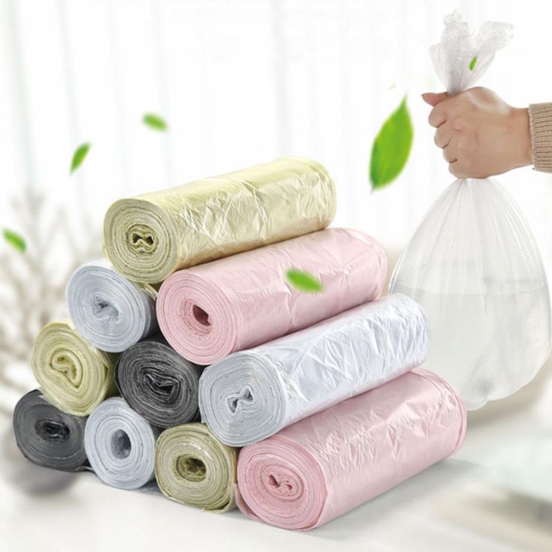 5 Rolls of Thickened Silver Steel Garbage Bags - Point-Break Design, New Material, Colored, Medium to Large Size for Kitchen and Bathroom Use