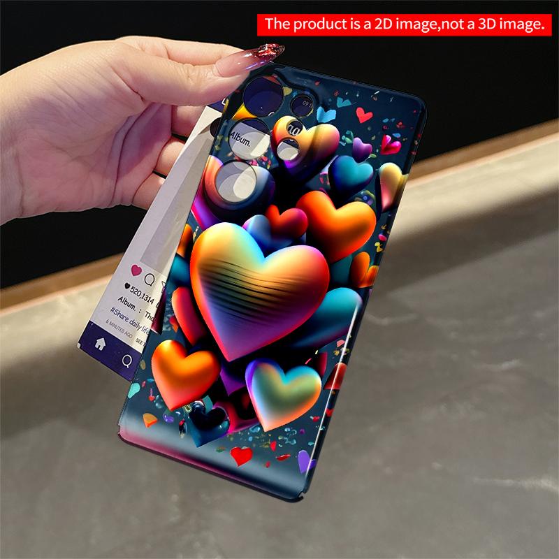 2DFlat Samsung Phone Case Vibrant Rainbow Hearts Bursting Confetti Design Applicable To Galaxy S23 S24 S25ULTRA S26 A12 A14 A15 A16 A54 A55
