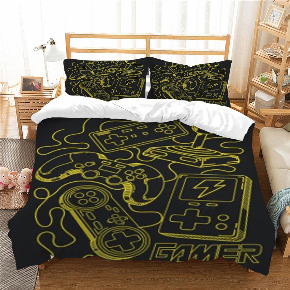 Gamer Home Textiles 3D Print Duvet Cover Set High Quality Microfiber Bedding Set Boy Man Single Double Size Qulit Cover