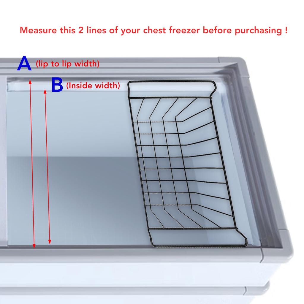 2 Pcs Freezer Wire Storage Basket PE Coated Hanging Rack Organizer Bin Black for Refrigerator Shelves Basket