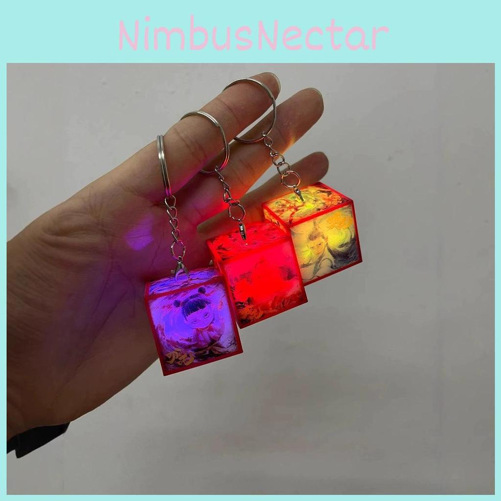 Ne Zha 2 Multicolor Luminescence Keychain Movie Merchandise Keyring Pendant