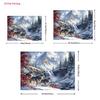 2D Snowfall Wild Wolf Winter Forest Backdrop Wildlife Nature Decor Background Cloth