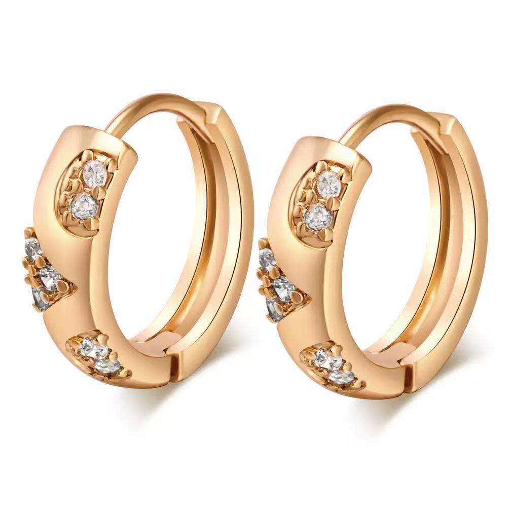 Vintage Minimalist Micro Paved Zircon Huggie Earrings For Women Fashionable Personalized Versatile Ear Jewelry