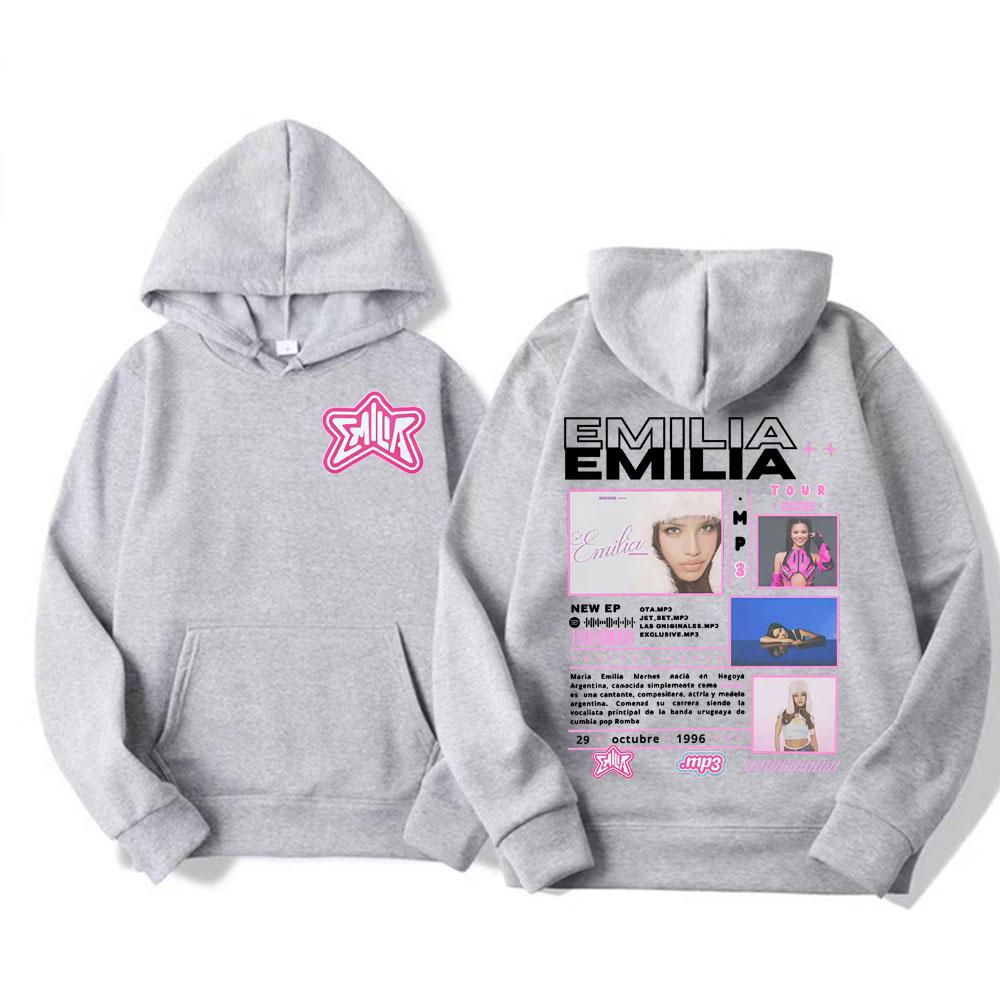 Sängerin Emilia Mernes MP3 Tour Grafik-Hoodies Herren Damen Kleidung Mode Ästhetische Sweatshirts Hip Hop Lässig Gemütlicher Fleece-Hoodie