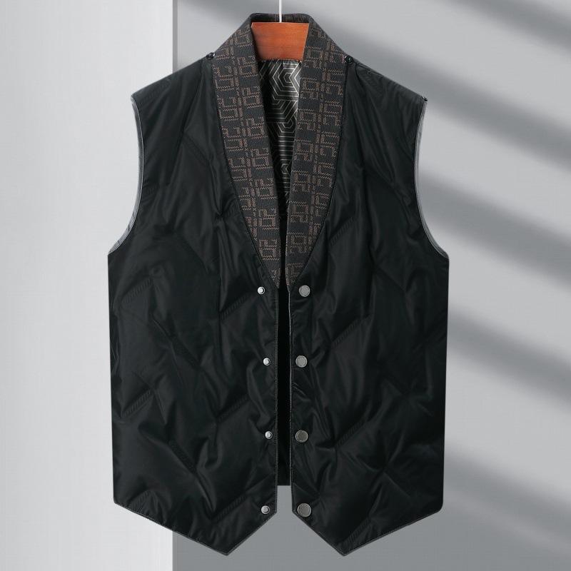 Double-sided cashmere coat for men, mid-length winter daddy outfit, middle-aged woolen scarf collar, thickened down gallbladder coat