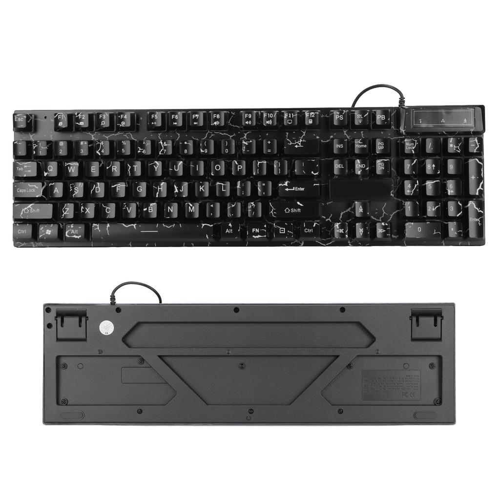 Wired Mechanical Gaming Keyboard 104 Keys Colorful Light Suspended Keycaps Comfortable Touch USB Mechanical Keyboard