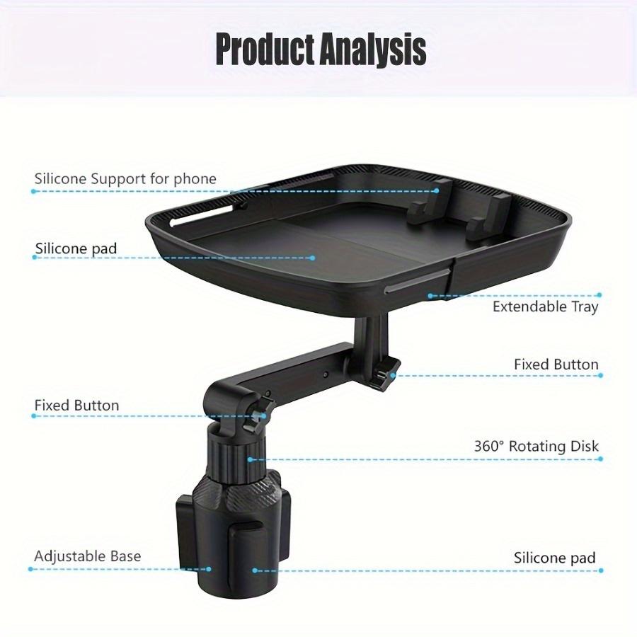Cup Holder Tray Table Adjustable Car Snack Tray Multifunctional Desk Holder Phone Cup Car Holder Food Drink Stretchable