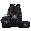 Spider Pencil Case Student Picnic Bag Cartoon Hero No Return Printed Schoolbag Convenient And Large-Capacity Three-Piece Set