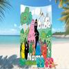 Customizable personalized beach towels Barbapapa themed designs.Suitable for the beach, yoga, sports;ideal as beach accessories
