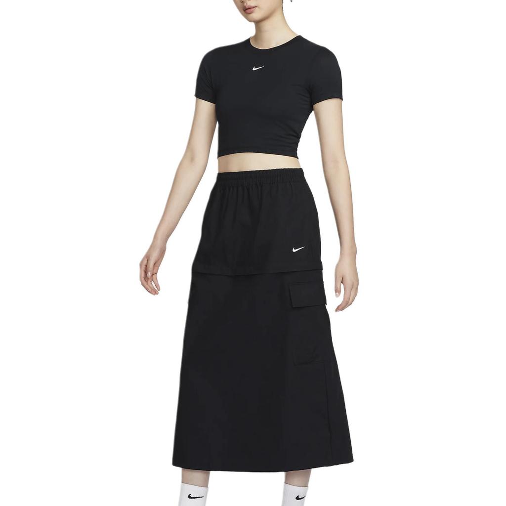 Nike Sportswear Essential Women's Mid-Rise Woven Cargo Midi Skirt Black FV7504-010
