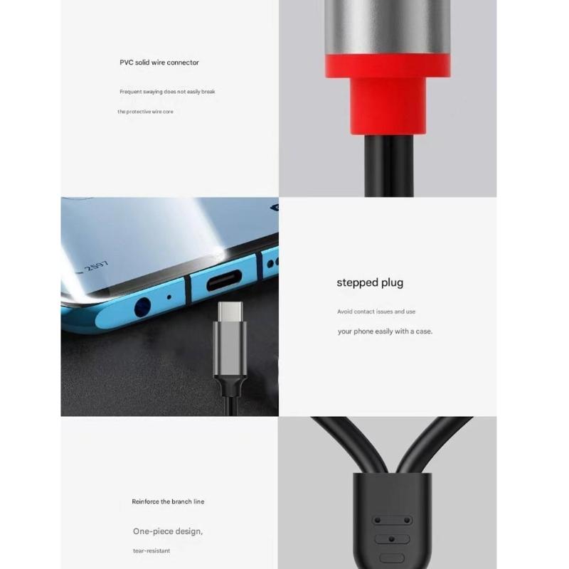 Type C To 2RCA Auditory Cable Clear Sound Wide Compatibility for Smartphones Tablets Laptops Connecting To Auditory